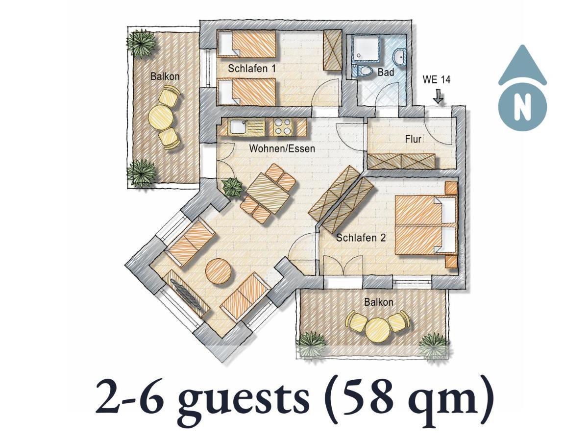 Hunde Ohne Aufpreis - Hagemeister - 6 Min Zum - Mit 2 Balkonen - Gratis Sauna & Coworking Space Im Haus Apartment Sellin (Rugen)